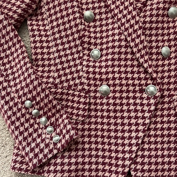 NWT L’Agence Pink Houndstooth Blazer - Picture 3 of 5